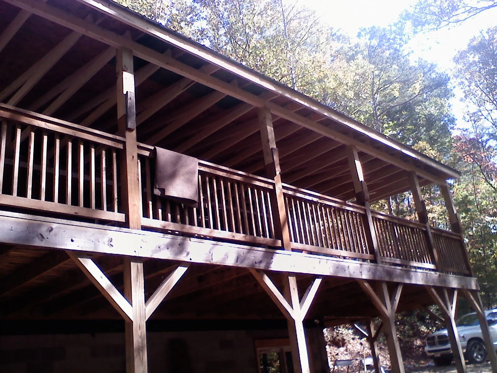 Timber framing under a new elevated porch and deck — Roof Leak Repair in Robbins by Roofing Brothers